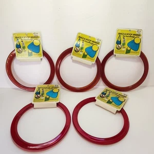 5 Pc NOS EZ Ring Hoop Handles Hobo Handbags Acrylic USA 7.5" Cranberry Rootbeer - Picture 1 of 5