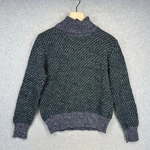 Gucci Vintage Mens Sweater Size 48 Multicolor Blue Green Stripes Wool Blend - Picture 1 of 22