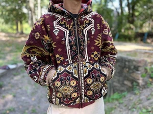 Persian Rug Antique Jacket Handmade Men’s Windbreaker L - Picture 1 of 9
