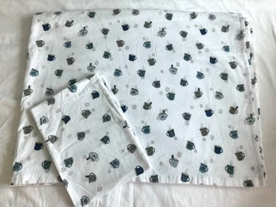 Eddie Bauer 100% Cotton Flannel Flat Sheet and Pillowcase Warm Mug Twin Sz - Image 1 of 4