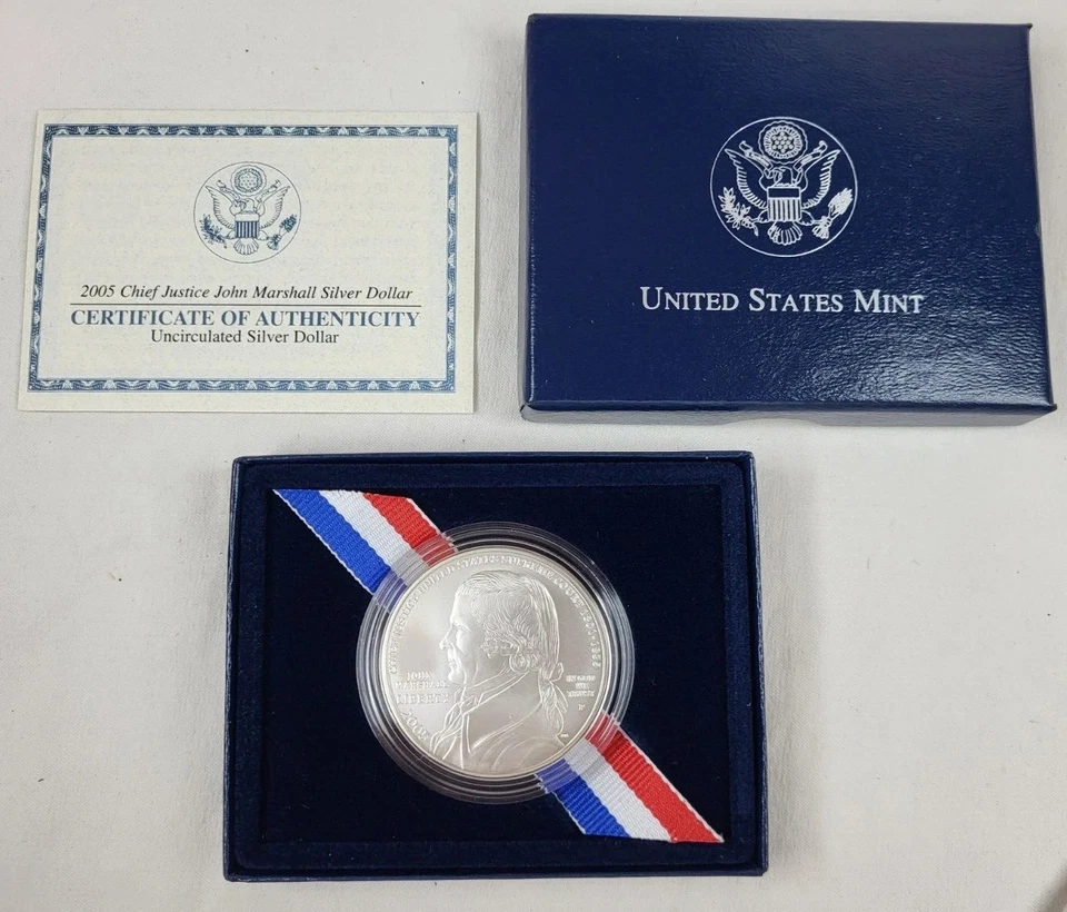 2005-P John Marshall Commemorative Silver Dollar US Mint $1 Unc OGP Box COA - Image 1 of 1