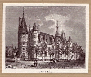 vue du Château de Nevers gravure ancienne 1882 / MB119 - Picture 1 of 1