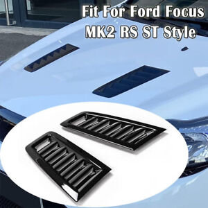 Schwarz Für Ford Focus RS ST Motorhaube Lüftungsschlitze Lufthutzen Lufteinlässe