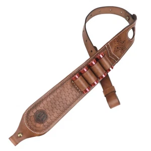 TOURBON Real Leather Shotgun Sling 12GA Bullets Holder Gun Strap w/Finger Rest - Picture 1 of 24