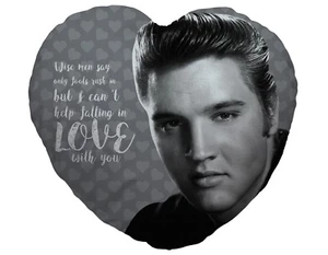 Can't Help Falling In Love Elvis Presley Fan Heart Shaped Cushion Valentines Day - Picture 1 of 2