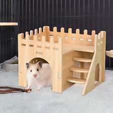 Guinea Pig Cute Wooden Home Exercise Hamster House Hut Hideout Chew Toys