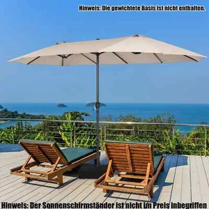 Doppelsonnenschirm Beige 470x280 cm mit Kurbel UV-Schutz Gartenschirm Terrasse - Bild 1 von 8