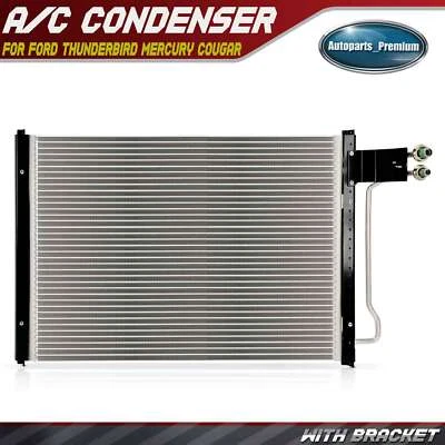 A/C Condenser w/ Bracket for Ford Thunderbird Mercury Cougar 1989-1993 3.8L 5.0L - Image 1 of 4