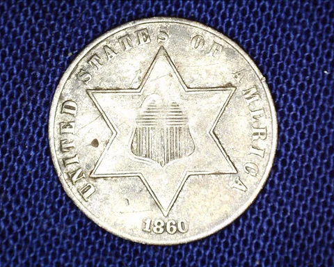 1860 3 Cent Silver Trime 286,000 Minted V-3 Very Nice Coin #Tr111 Cover