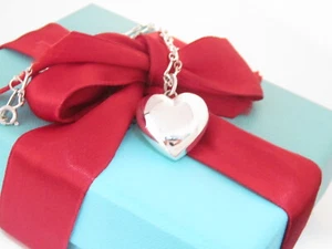 New Tiffany & Co Silver Ziegfeld Heart Necklace 18" - Picture 1 of 8