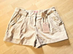 CI SONO by Cavalini Womens Size Large Ivory Beige Linen Dress Shorts Cisono NWT - Picture 1 of 7