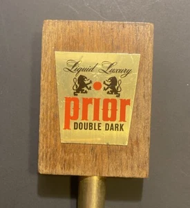 Prior Double Dark - 1960’s Vintage Beer tap handle Made of wood and brass - Picture 1 of 5
