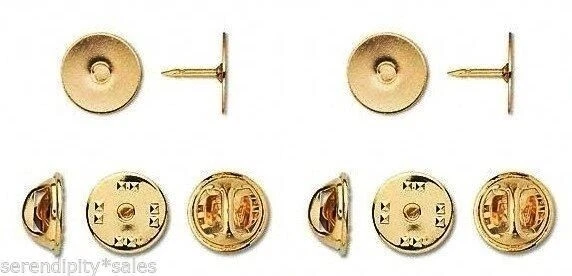 50 tachuelas de corbata chapadas en oro + 50 respaldos de embrague de compresión para pasador de solapa almohadilla de 12 mm Foto 1 de 1