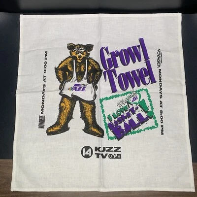 Vtg Utah Jazz NBA Jazz Bear “Growl Towel”Rally Towel Banner, Star Trek Voyager. - Image 1 of 4