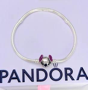 NEW 100% Authentic PANDORA 925 Disney Stitch Snake Chain Bracelet 593738C01 - Picture 1 of 8