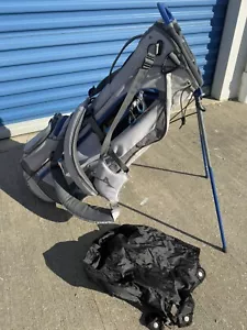 Mizuno BR-D3 Borsa da Golf con Supporto Blu/Bianco 4 Vie Dividi Doppia Cinghia - Foto 1 di 10