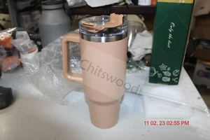 40 oz Water Tumbler Cup Stainless Steel Insulated Bottle Handle & Straw - Picture 1 of 3