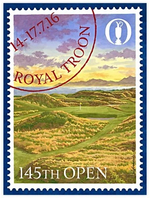 Póster Lee Wybranski Edición Limitada 2016 Abierto Británico Royal Troon Golf Club Foto 1 de 4