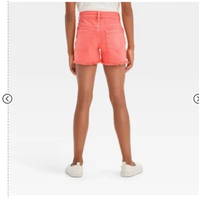 Shorts jeans feminino cintura média corte - Cat & Jack vermelho coral GG (14) - Imagem 1 de 4