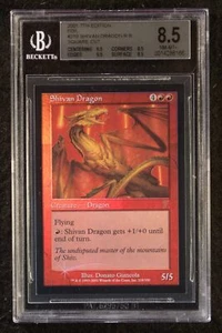 MTG 7th Edition Square Cut Shivan Dragon BGS 8.5 FOIL Square Cut Magic Beckett G - Picture 1 of 1