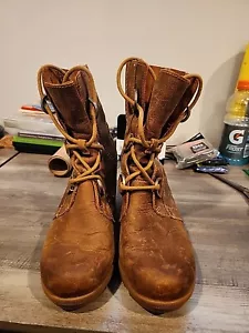 Sorel Joan of Arctic Wedge II Boots Women's 8 Brown Leather Lace Up Distressed * - Picture 1 of 5
