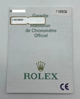 ROLEX Daytona II 116509 carta orologio serie D #1599 - Immagine 1 di 4