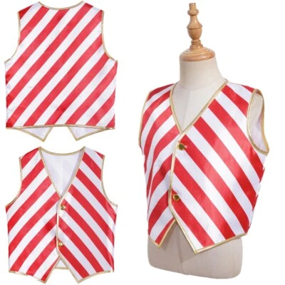 Kids Boys Girls Tank Tops Role Play Blouse V Neck Waistcoat Disco Jacket Casual - Image 1 of 4