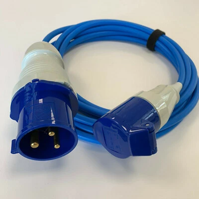 Walther 16 amp Socket 32a Plug Blue Arctic Jumper Adaptor Generator Cable Lead  - Image 1 of 4