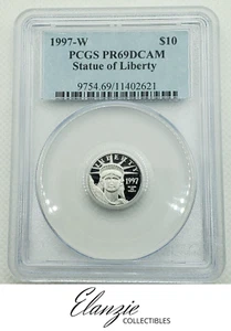 1997-W American Eagle Statue of Liberty $10 Platinum PCGS PR69 (FIRST YEAR) - Picture 1 of 5