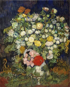 Hand-painted Oil Painting Vincent van Gogh Bouquet of Flowers in a Vase - Picture 1 of 2