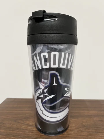 NEW  VANCOUVER CANUCKS 16 OZ TRAVEL MUG NHL Cover