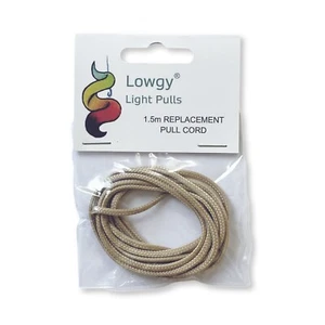 Cable de tracción de luz de repuesto BEIGE 1,5 m para luces de baño e inodoro - 2 mm marrón - Imagen 1 de 2