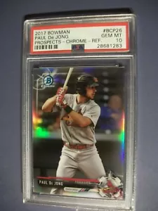 PAUL DE JONG 2017 Bowman Chrome Prospects Refractor/499 #26 PSA GEM MT 10 Cards - Picture 1 of 1
