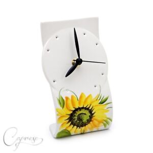 Bassano Ceramic Watch Kitchen Clock Sunflowers Motif From Italy New