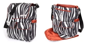 JuJuBe Be Hip in Safari Stripes Diaper Bag Cross Body with Pad and Be Quick Bag - Picture 1 of 6