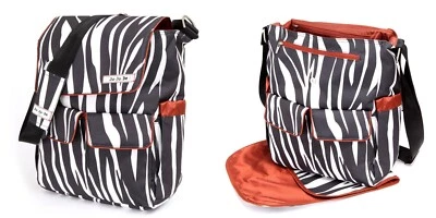 JuJuBe Be Hip in Safari Stripes Diaper Bag Cross Body with Pad and Be Quick Bag - Image 1 of 4