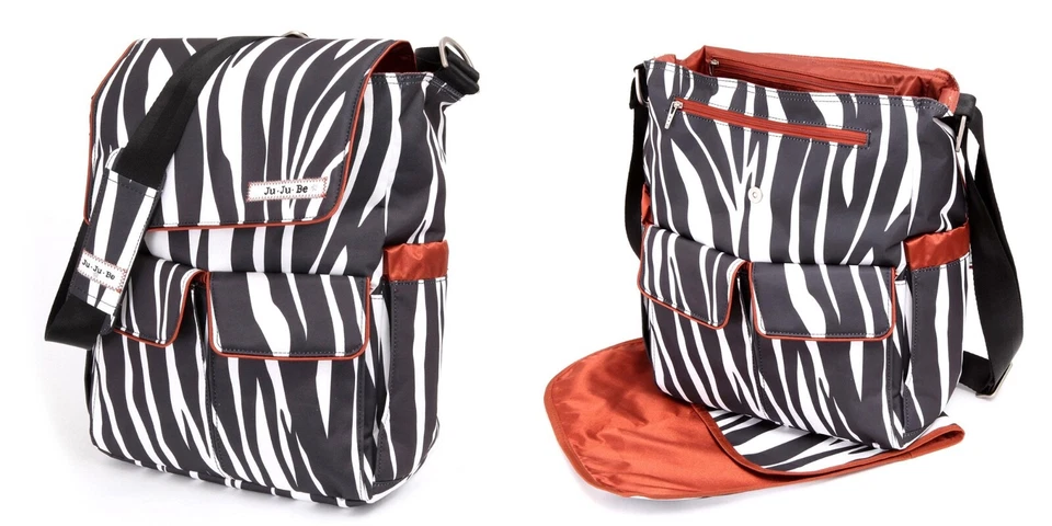 JuJuBe Be Hip in Safari Stripes Diaper Bag Cross Body with Pad and Be Quick Bag - Image 1 of 4