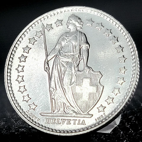 *Beautiful* Authentic Switzerland 1/2 Franc .835 (83.5%) Fine Swiss Silver Coin Cover