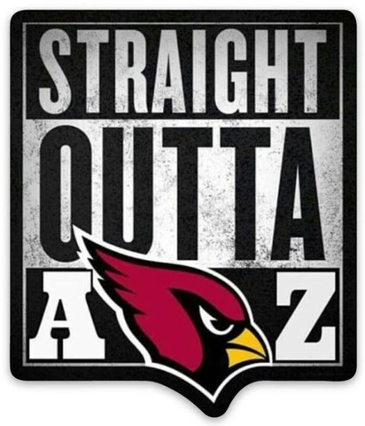 Arizona Cardinals "STRAIGHT OUTTA AZ"  w/ cardinal type logo Die-Cut MAGNET Cover