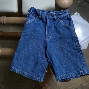Vintage Y2k Dickies Denim Carpenter Shorts Blue Size 10 Kids Utility Pockets - Picture 1 of 7