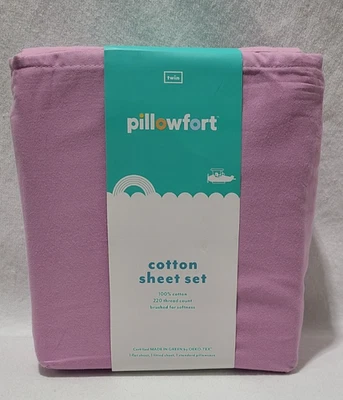 Juego de sábanas dobles Pillowfort 220 TC 100 % algodón púrpura liso 3 piezas niños/adolescentes/adultos Foto 1 de 4