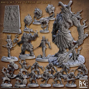 Incursión en el Templo de Ifrit por Gremio de Artesanos Impreso en 3D DnD Pathfinder Minis - Imagen 1 de 38