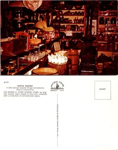 Mystic Seaport Postcard - 19th Century Coastal Village Scene - Picture 1 of 1