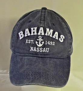 Bahamas Est 1973 Nassau Strapback Hat Gray One Size Adjustable Embroidered - Picture 1 of 2