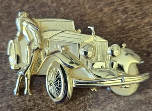 Vintage Rolls Royce 1930's Gold Tone Lapel Scarf Pin Brooch - Picture 1 of 3
