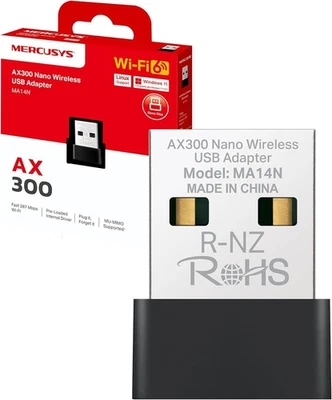 Mercusys TP-Link MA14N AX300 WiFi 6 WiFi USB, Chiavetta WiFi per PC Fisso, 287Mb - Immagine 1 di 4