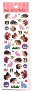S&C Raccolta Hologram Sticker Forrest Animal Rabbit Squirrel Hedgehog Gift JAPAN - Picture 1 of 3