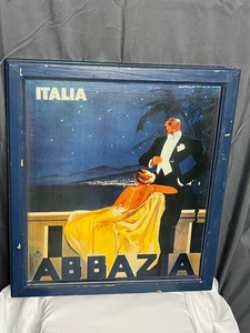 TRAVEL ABBAZIA ITALY STARS MILAN RETRO ADVERT Decor Wall Print Framed - Picture 1 of 6