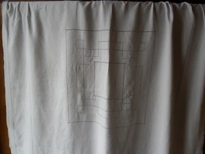 Ancienne nappe à thé,lin très blanc.Jours.Faite main. - Photo 1/4