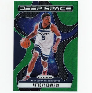 Anthony Edwards Deep Space Green Prizm Refractor Insert Timberwolves Jersey #5 - Picture 1 of 2